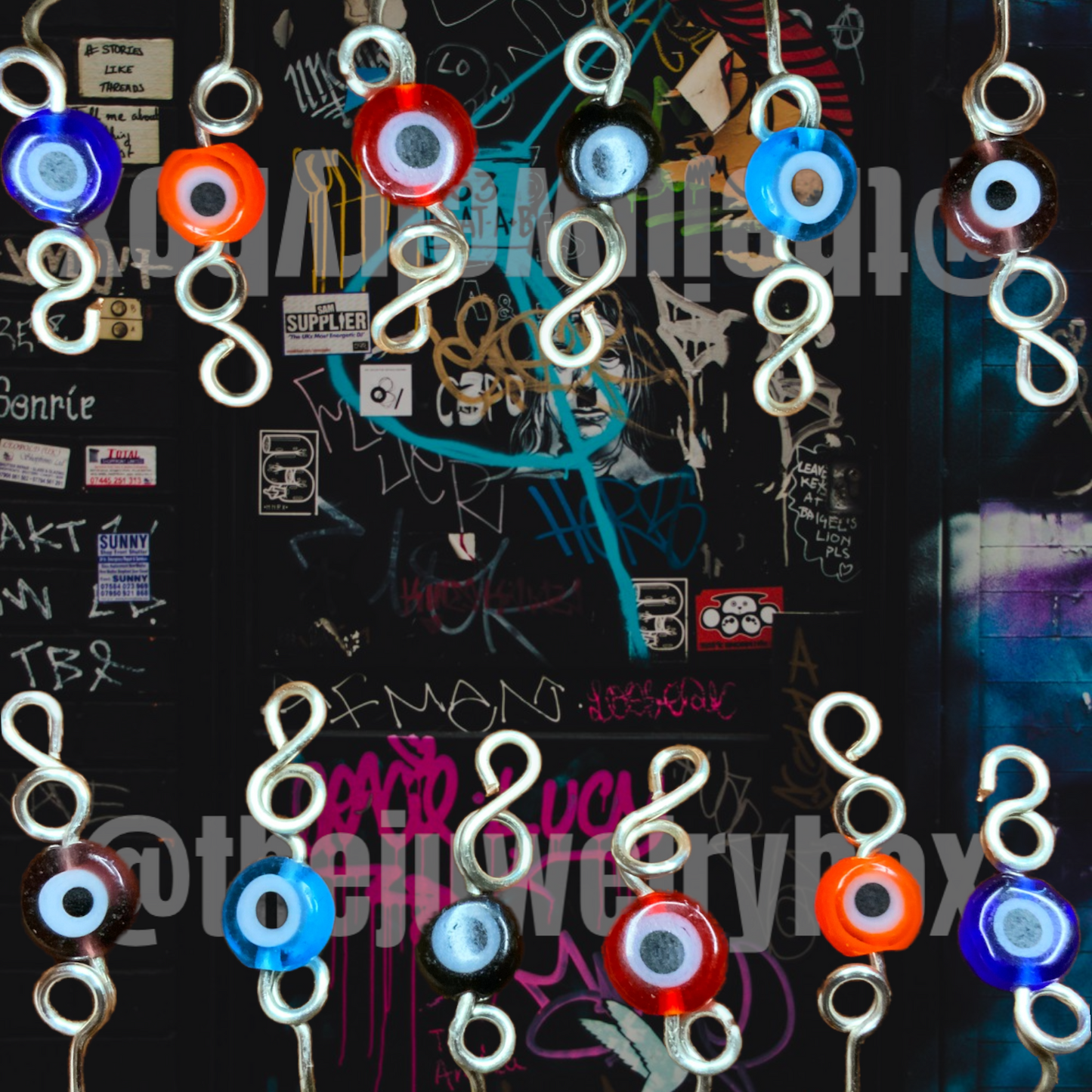 Tower Evil Eye Cuff Set