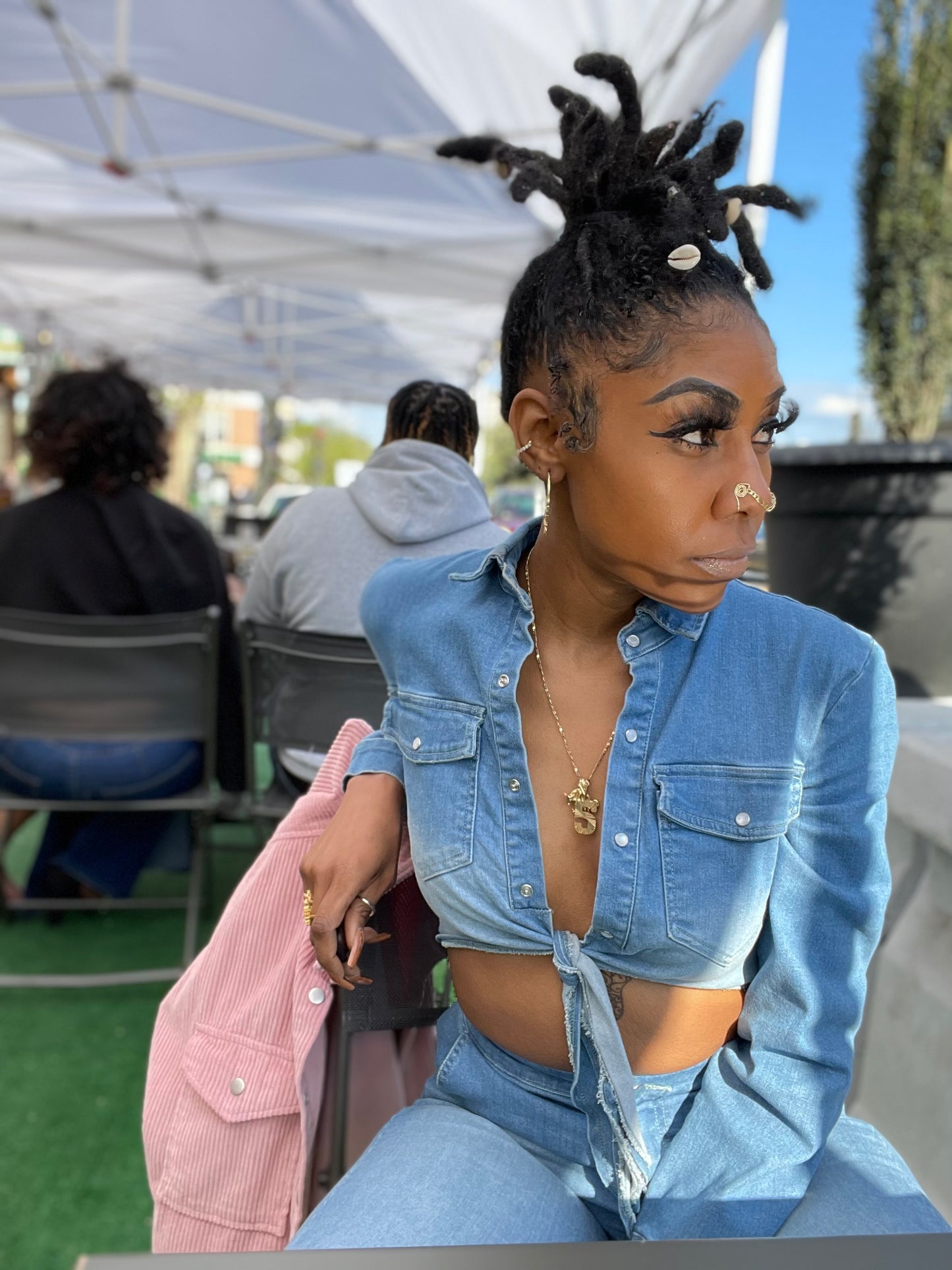THE CRYSTAL LINK UP NOSE /EAR CHAIN