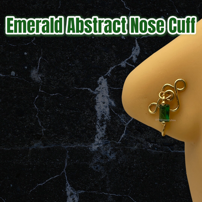 EMERALD ABSTRACT NOSE CUFF